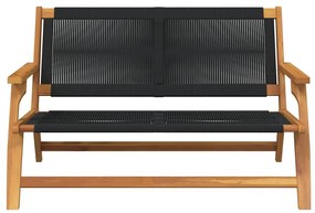 Banco de Jardim Preto 76x122x73 cm Madeira Maciça de Acácia