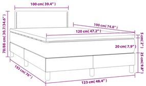Cama boxspring com colchão 120x190 cm veludo verde-escuro