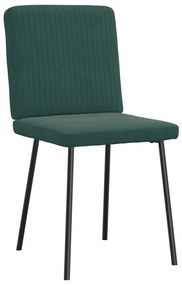 Cadeiras de jantar 4 pcs veludo verde-escuro