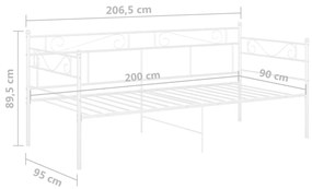 Sofá-cama 90x200 cm metal branco