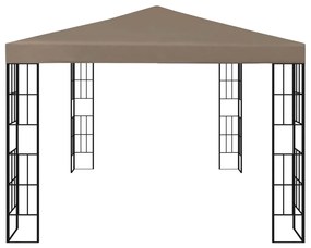 Gazebo 4x3 m cinzento-acastanhado
