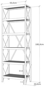 Estante Suadiye – Antracite – 50x180x30 cm