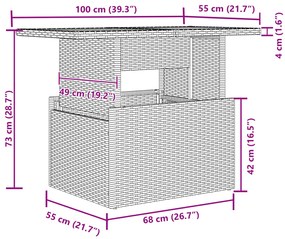 Conjunto de Sofá vidaXL de 7 Peças para Jardim com Almofadas de Polira