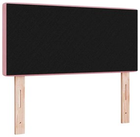 Cabeceira LED com botão de cristal em veludo rosa de 90 cm