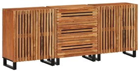 vidaXL Aparadores 3 pcs 60x34x75 cm madeira de acácia maciça