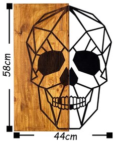 Acessório Decorativo de Parede Skull – Nogueira/Preto – 44 x 58 cm