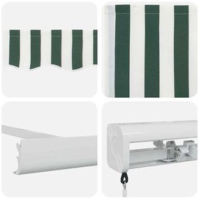 Toldo Retrátil Manual Verde e Branco 500x300 cm