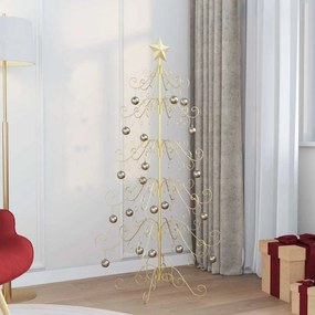vidaXL Árvore de Natal de metal Ouro 150 cm Aço com Revestimento em Pó