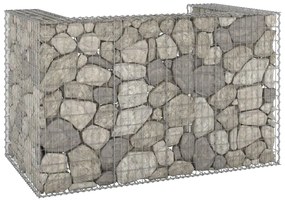 vidaXL Muro gabião p/ caixotes do lixo aço galvanizado 180x100x110 cm