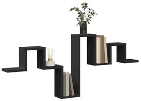 Estante de parede 104,5x10x43 cm derivados de madeira preto