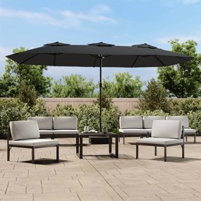 Guarda-sol com cabeça dupla 449x245 cm antracite