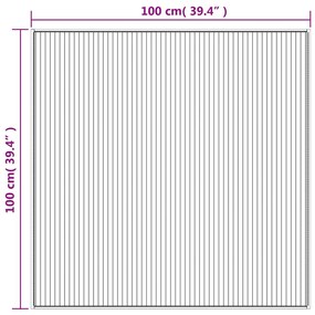 Tapete quadrado 100x100 cm bambu cor natural clara
