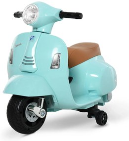 HOMCOM Vespa Moto Elétrica Infantil com Faróis Buzina Licença para Crianças Acima de 18 Meses 4 Rodas Verde 66,5x38x52 cm | Aosom Portugal