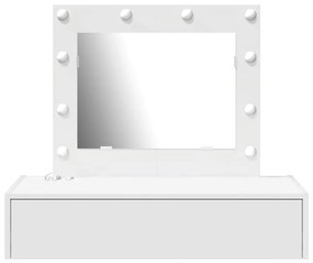 Mesa de Maquiagem Suspensa com Luzes LED - Branca