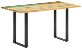 Mesa de jantar 140x70x76 cm madeira recuperada maciça