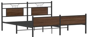 Estrutura cama sem colchão 160x200 cm metal carvalho castanho
