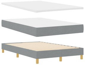Cama Box Spring com Colchão Cinza Claro 120x200 cm Tecido