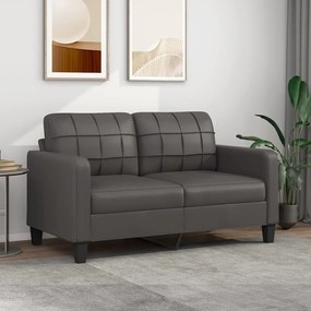 vidaXL Sofá de 2 lugares 140 cm couro artificial cinza