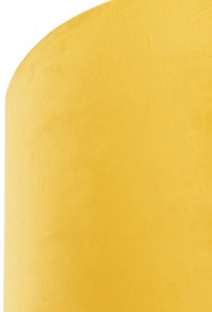 Abajur veludo amarelo 20/20/20 com interior dourado