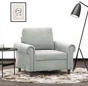 vidaXL Poltrona 60 cm veludo cinzento-claro