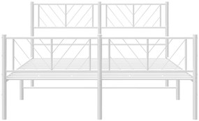 Estrutura de cama com cabeceira e pés 120x190 cm metal branco