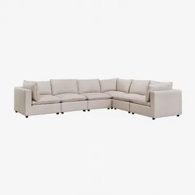 Sofá Modular De 6 Peças Daniela Tecido Creme Bege - Sklum