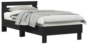 Cama da – Carvalho Preto, 90x190 cm, feita de madeira engenheirada.