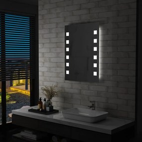 144700 vidaXL Espelho de parede LED para casa de banho 60x80 cm