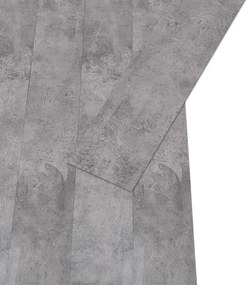 Tábuas soalho PVC não-autoadesivo 5,26 m² 2 mm castanho cimento