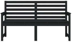 Banco de jardim 159,5x48x91,5 cm madeira de pinho maciça preto