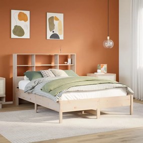Cama com estante sem colchão 140x200 cm pinho maciço