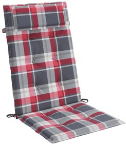 Almofadões p/ cadeira encosto alto 4 pcs oxford xadrez vermelho