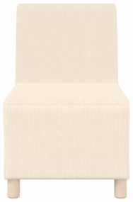 Poltrona sem braços 55 cm tecido corduroy creme