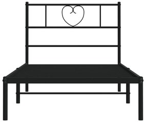 Estrutura de cama com cabeceira 80x200 cm metal preto