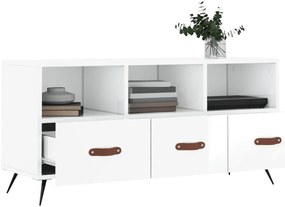 Móvel para TV 102x36x50 cm derivados madeira branco brilhante