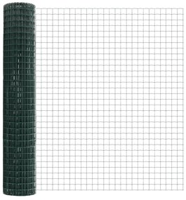 Cerca Euro com 7 Postes Flangeados 1.4x10 m Aço Galvanizado