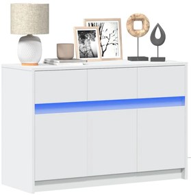 Móvel de TV com luzes LED derivados de madeira branco