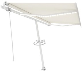 Toldo automático com LED e sensor de vento 400x350 cm cor creme