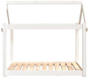 Cama para cães 101x70x90 cm madeira de pinho maciça branco