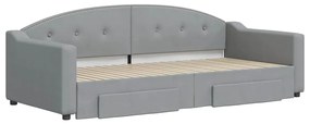 Sofá-cama c/ gavetão e gavetas 90x200 cm tecido cinzento-claro