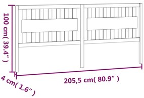 Cabeceira de cama 205,5x4x100 cm madeira de pinho maciça branco