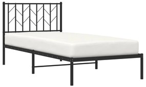 Estrutura de cama com cabeceira 90x190 cm metal preto