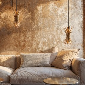 Candeeiro de suspensão Art Déco dourado - Wesley Art Deco