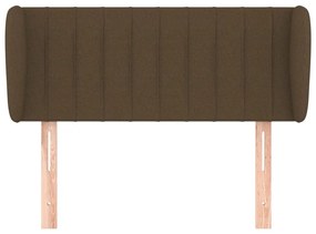 Cabeceira de cama c/ abas tecido 103x23x78/88cm castanho-escuro