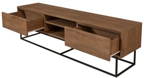Móvel TV Rodez – Nogueira e Preto – 180x50x40 cm
