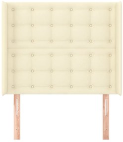 Cabeceira cama c/ abas couro artificial 103x16x118/128 cm creme