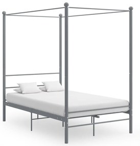 325062 vidaXL Estrutura de cama com dossel 140x200 cm metal cinzento