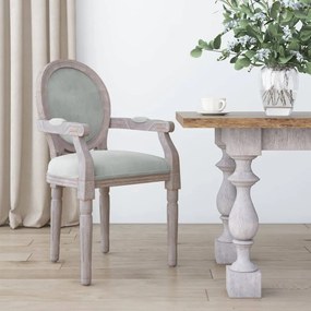 Cadeira de jantar 54x56x96,5 cm veludo cinzento-claro