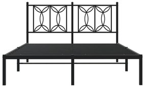 Estrutura de cama com cabeceira 135x190 cm metal preto