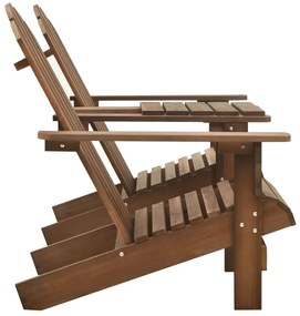 Cadeiras jardim Adirondack + mesa centro madeira abeto castanho